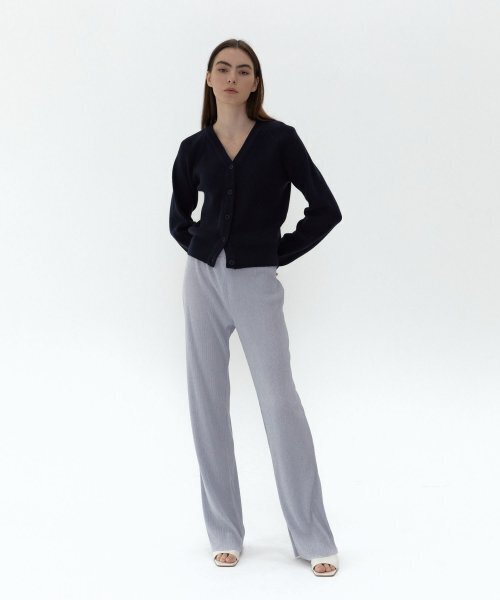 38COMEONCOMMON(38カモンコモン)の「21AU V-NECK LINE RIBBED CARDIGAN (NAVY)(カーディガン/ボレロ・レディース・その他・FREE)」の5枚目の写真
