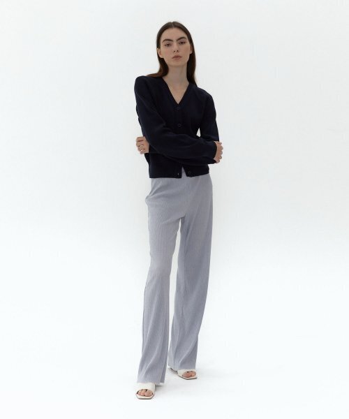 38COMEONCOMMON(38カモンコモン)の「21AU V-NECK LINE RIBBED CARDIGAN (NAVY)(カーディガン/ボレロ・レディース・その他・FREE)」の7枚目の写真