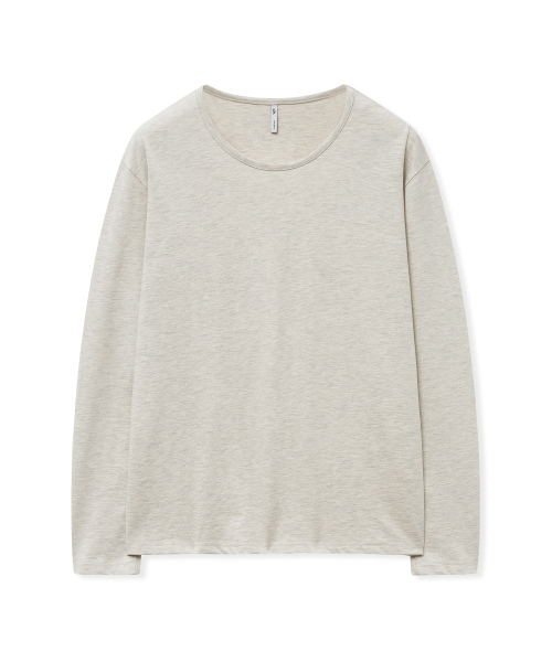 WEST GRAND BOULEVARD(ウエストグランドブルバード)の「セミオーバーシルケットコットンUネックロングスリーブオートミール(Tシャツ/カットソー・メンズ・その他・X-LARGE)」の1枚目の写真