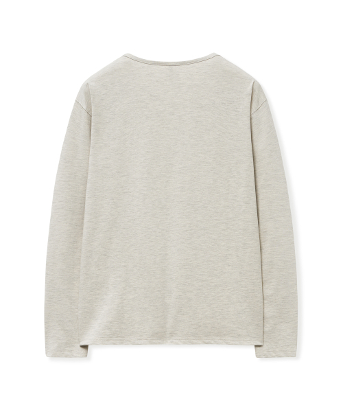 WEST GRAND BOULEVARD(ウエストグランドブルバード)の「セミオーバーシルケットコットンUネックロングスリーブオートミール(Tシャツ/カットソー・メンズ・その他・X-LARGE)」の3枚目の写真