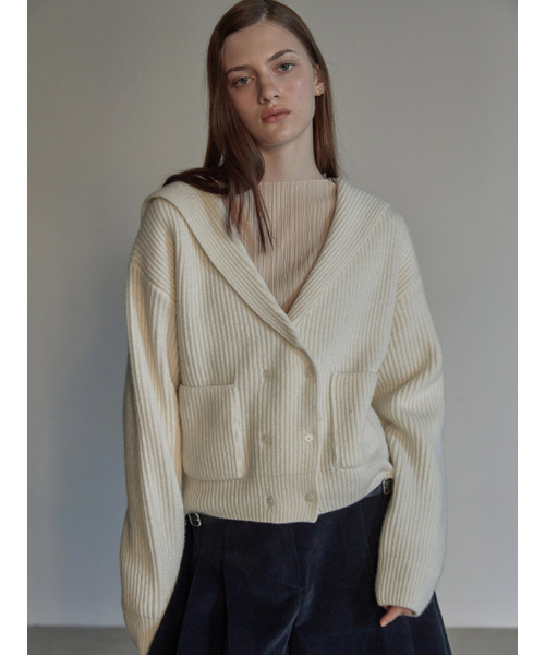 BEMUSE MANSION(ビミューズマンション)の「Sailor collar double cardigan - Red(カーディガン/ボレロ・レディース・レッド・FREE)」の4枚目の写真