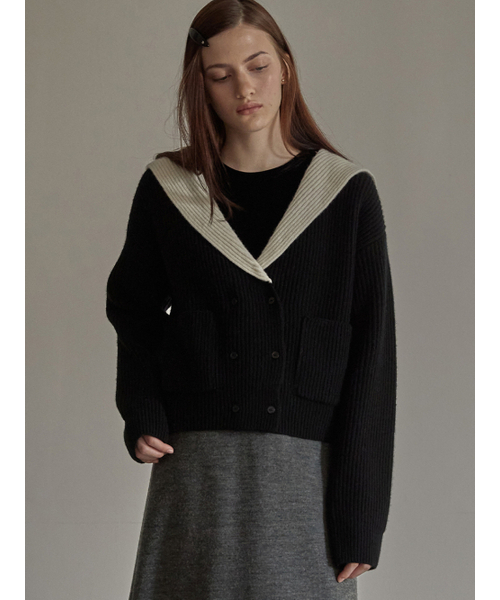 BEMUSE MANSION(ビミューズマンション)の「Sailor collar double cardigan - Red(カーディガン/ボレロ・レディース・レッド・FREE)」の5枚目の写真