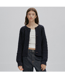 COZY CABLE KNIT CARDIGAN (NAVY)