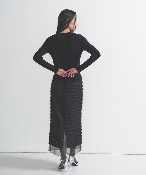 GALLEST(ギャレスト)の「【オケージョン/セレモニー】フリンジタイトスカート(スカート・レディース・オフホワイト/ブラック・36/38/40)」の5枚目の写真