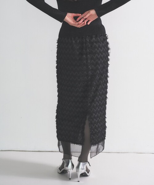 GALLEST(ギャレスト)の「【オケージョン/セレモニー】フリンジタイトスカート(スカート・レディース・オフホワイト/ブラック・36/38/40)」の8枚目の写真