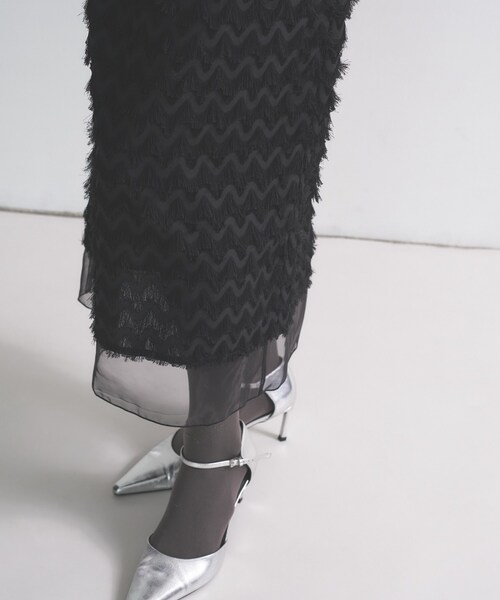 GALLEST(ギャレスト)の「【オケージョン/セレモニー】フリンジタイトスカート(スカート・レディース・オフホワイト/ブラック・36/38/40)」の10枚目の写真