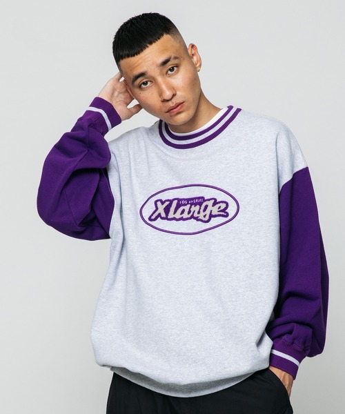 XLARGE スウェットカットソー エクストララージ トレーナー バイカラー 