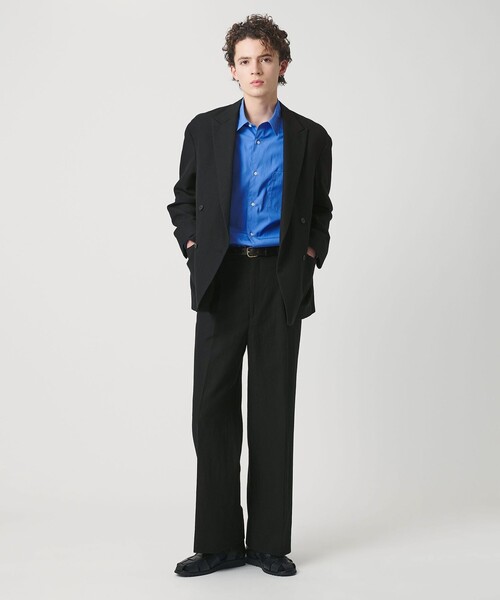 BEAUTY&YOUTH UNITED ARROWS(ビューティーアンドユースユナイテッドアローズ)の「スリーク ウール リネン ダブル ジャケット セットアップ対応(テーラードジャケット・メンズ・ブラック・XL/L/M/S)」の2枚目の写真
