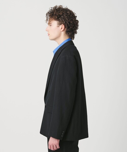 UNITED ARROWS ネイビー リネン ダブルジャケット 38 size SHORTあり］リネンライク ダブル ジャケット
