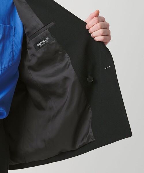 美品ユナイテッドアローズ リネン ダブルテーラードジャケット 黒 40 uq7 BEAUTY＆YOUTH UNITED ARROWS ジャケット テーラードジャケット 卒園式