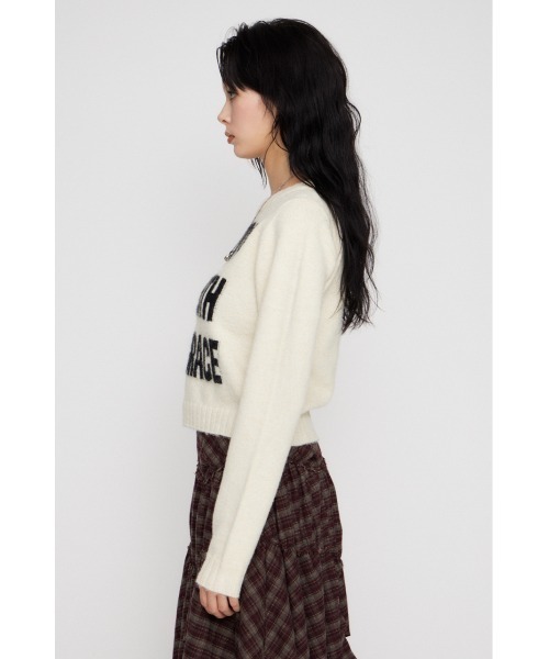 LAGUA GEM(ラグアジェム)の「LETTERING JACQUARD KNIT トップス(ニット/セーター・レディース・アイボリー/ブルー/グレー・FREE)」の7枚目の写真