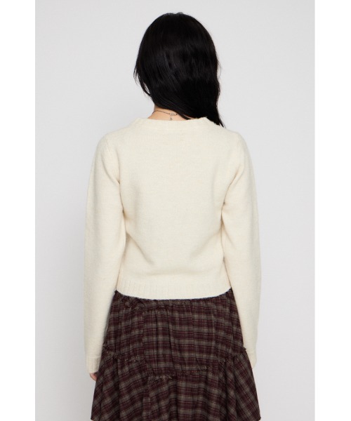 LAGUA GEM(ラグアジェム)の「LETTERING JACQUARD KNIT トップス(ニット/セーター・レディース・アイボリー/ブルー/グレー・FREE)」の8枚目の写真