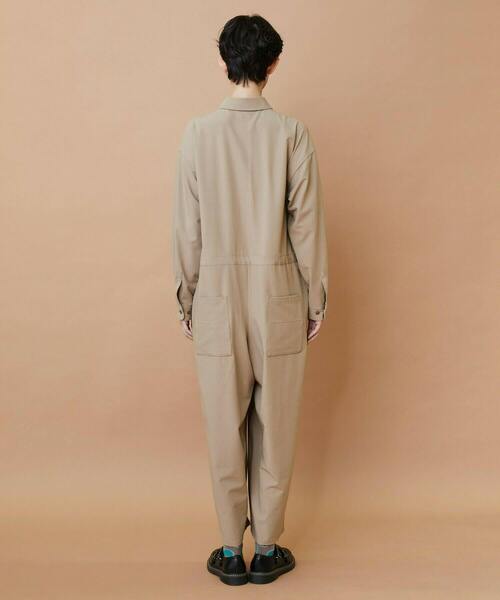 FRAPBOIS(フラボア)の「T/Rギャバ オールインワン(つなぎ/オールインワン・レディース・ブラック/ベージュ・1/2)」の4枚目の写真