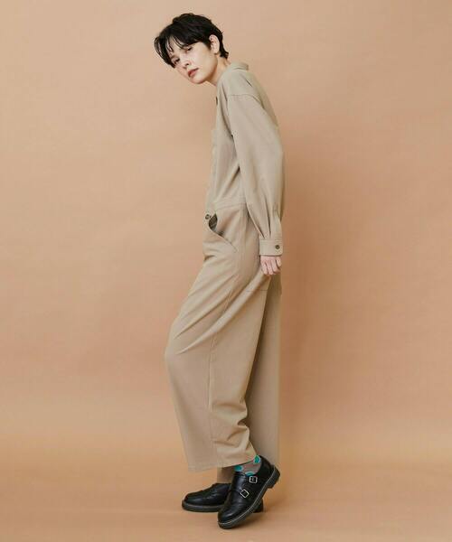 FRAPBOIS(フラボア)の「T/Rギャバ オールインワン(つなぎ/オールインワン・レディース・ブラック/ベージュ・1/2)」の15枚目の写真