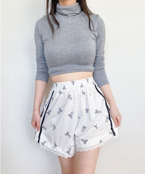 pyornim(ピョルニム)の「リボン柄 裾レース スウェットショーツ パジャマ ショートパンツ(その他パンツ・レディース・ホワイト/ブラック/グレー・M/L)」の14枚目の写真