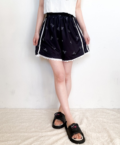 pyornim(ピョルニム)の「リボン柄 裾レース スウェットショーツ パジャマ ショートパンツ(その他パンツ・レディース・ホワイト/ブラック/グレー・M/L)」の19枚目の写真