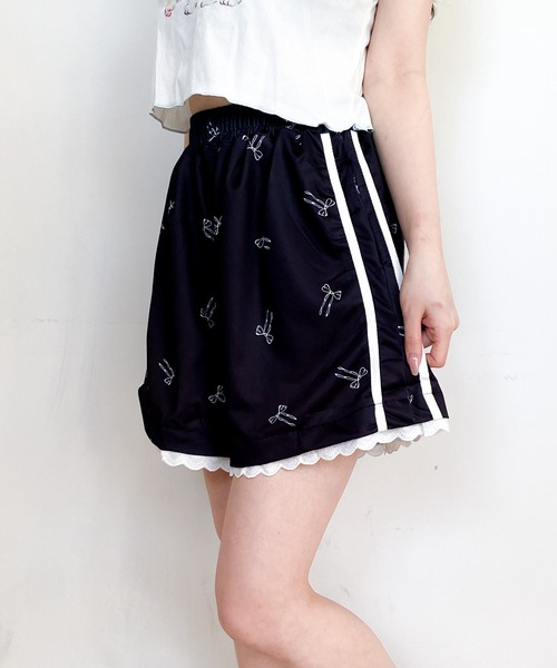 pyornim(ピョルニム)の「リボン柄 裾レース スウェットショーツ パジャマ ショートパンツ(その他パンツ・レディース・ホワイト/ブラック/グレー・M/L)」の20枚目の写真
