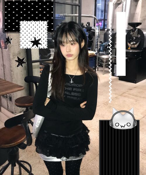 runningHIGH（ランニングハイ）の「レタリングスリムL/Sティー[ブラック]（Tシャツ/カットソー・レディース・その他・F）」の12枚目の写真