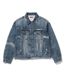 A BATHING APE（アベイシングエイプ）の「FAKE PRINT TRUCKER JACKET（ミリタリージャケット）」