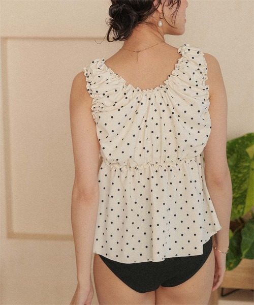 titivate(ティティベイト)の「フロントリボンペプラムビキニ/水着(水着・レディース・ブラック系その他/アイボリー/ブラック/ストライプ/ドット・XL/L/M/S)」の17枚目の写真