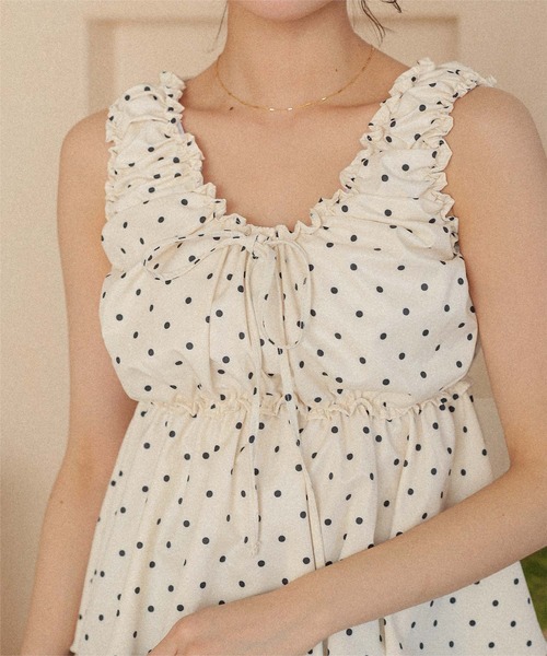 titivate(ティティベイト)の「フロントリボンペプラムビキニ/水着(水着・レディース・ブラック系その他/アイボリー/ブラック/ストライプ/ドット・XL/L/M/S)」の18枚目の写真