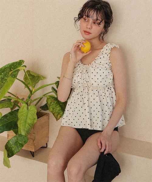 titivate(ティティベイト)の「フロントリボンペプラムビキニ/水着(水着・レディース・ブラック系その他/アイボリー/ブラック/ストライプ/ドット・XL/L/M/S)」の20枚目の写真