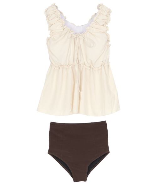 titivate(ティティベイト)の「フロントリボンペプラムビキニ/水着(水着・レディース・ブラック系その他/アイボリー/ブラック/ストライプ/ドット・XL/L/M/S)」の22枚目の写真