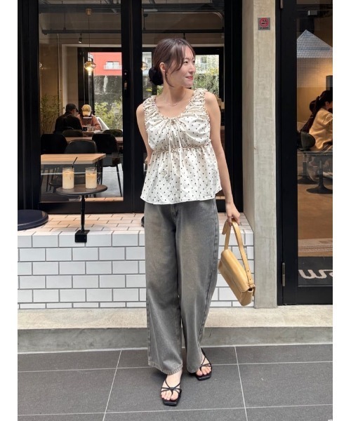 titivate(ティティベイト)の「フロントリボンペプラムビキニ/水着(水着・レディース・ブラック系その他/アイボリー/ブラック/ストライプ/ドット・XL/L/M/S)」の6枚目の写真