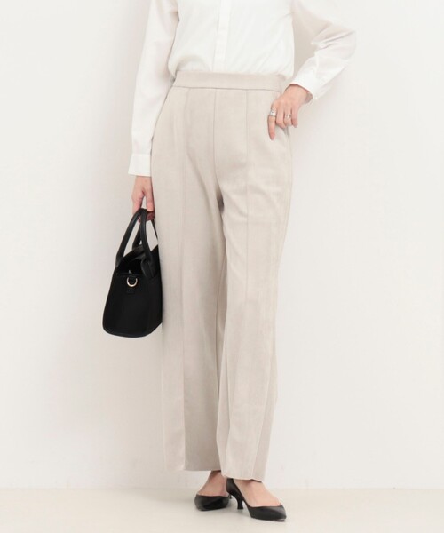 MICO COULIER（ミコクリエ）の「《セレモニー対応》ダブルフェイスフェイクスエードパンツ（その他パンツ・レディース・チャコールグレー/グレイッシュベージュ・38）」の6枚目の写真