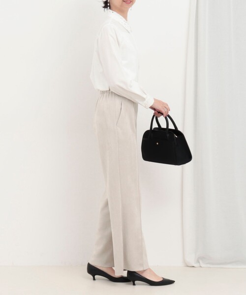 MICO COULIER（ミコクリエ）の「《セレモニー対応》ダブルフェイスフェイクスエードパンツ（その他パンツ・レディース・チャコールグレー/グレイッシュベージュ・38）」の7枚目の写真