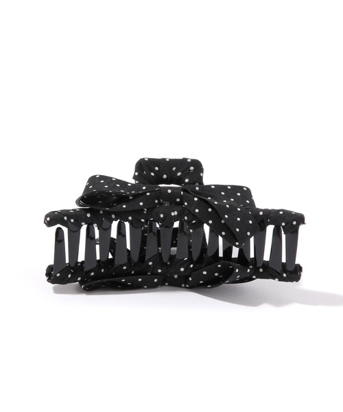 Heather（ヘザー）の「ドットリボンバンス　636732（バレッタ/ヘアクリップ・レディース・ブラック/アイボリー・ONE SIZE）」の3枚目の写真