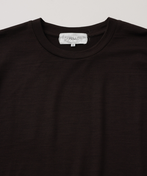 UNFOLLOW(アンフォロー)の「【FOLL / フォル】washable wool wardrobe tee(Tシャツ/カットソー・メンズ・ネイビー/ブラウン・3/2)」の3枚目の写真
