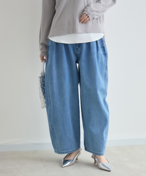 Paradise Picnic(パラダイスピクニック)の「cloche カーブルーズデニム(デニムパンツ・レディース・ネイビー/ブルー・FREE)」の2枚目の写真