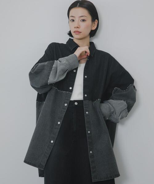 パッチワークBIGデニムシャツ（シャツ/ブラウス）｜KBF（ケイビーエフ
