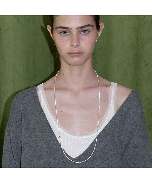 Shining Pearl & Balls Multi Long Necklace (L253MNK020)