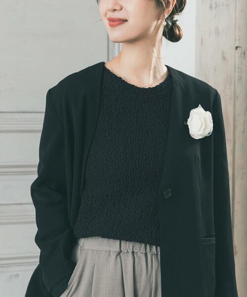 URBAN RESEARCH DOORS（アーバンリサーチドアーズ）の「ポコポコレースロングTシャツ（Tシャツ/カットソー・レディース・オフホワイト/ブラック・FREE）」の16枚目の写真