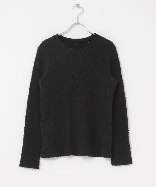 URBAN RESEARCH DOORS（アーバンリサーチドアーズ）の「ポコポコレースロングTシャツ（Tシャツ/カットソー・レディース・オフホワイト/ブラック・FREE）」の3枚目の写真