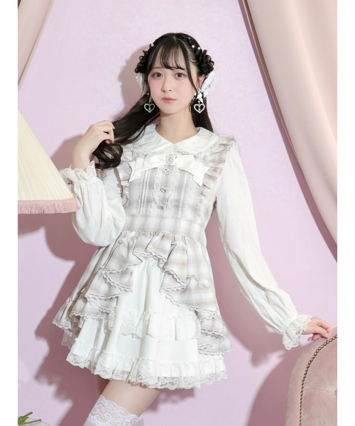 眠れる深海の星々ワンピース＆ヘッドドレス＆オーバーニーセット　サックス プリンセスフレアドレッシーセットアップ（ワンピース）｜NOEMIE