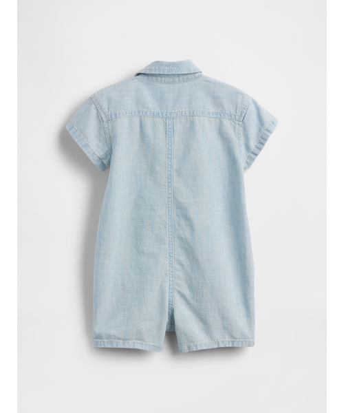 GAP（ギャップ）の「ポケットショートカバーオール (ベビー)（ロンパース・キッズ・インディゴブルー・70cm/90cm/80ｃｍ/60cm）」の2枚目の写真