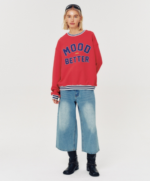 MOODBETTER（ムード ベター）の「COLLEGE STRIPED RIB SWEATSHIRT RED（スウェット・レディース・その他・FREE）」の2枚目の写真