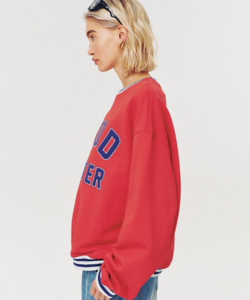 MOODBETTER（ムード ベター）の「COLLEGE STRIPED RIB SWEATSHIRT RED（スウェット・レディース・その他・FREE）」の3枚目の写真
