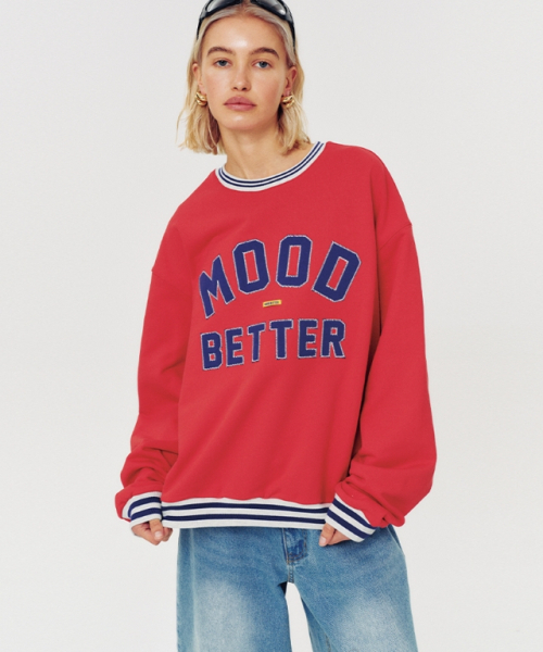 MOODBETTER（ムード ベター）の「COLLEGE STRIPED RIB SWEATSHIRT RED（スウェット・レディース・その他・FREE）」の4枚目の写真