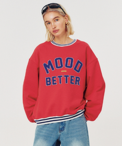 MOODBETTER（ムード ベター）の「COLLEGE STRIPED RIB SWEATSHIRT RED（スウェット・レディース・その他・FREE）」の5枚目の写真