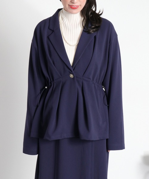 cepo（セポ）の「〈セットアップ対応〉ジョーゼットドロストテーラードジャケット（テーラードジャケット・レディース・ブラック/ネイビー・M）」の20枚目の写真