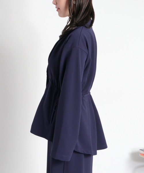 cepo（セポ）の「〈セットアップ対応〉ジョーゼットドロストテーラードジャケット（テーラードジャケット・レディース・ブラック/ネイビー・M）」の3枚目の写真