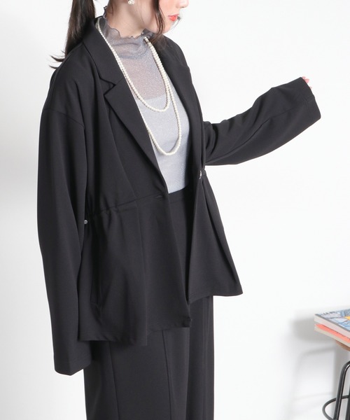 cepo（セポ）の「〈セットアップ対応〉ジョーゼットドロストテーラードジャケット（テーラードジャケット・レディース・ブラック/ネイビー・M）」の18枚目の写真