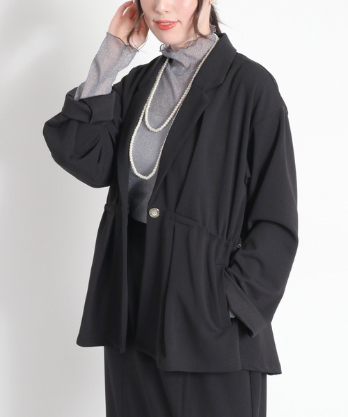 cepo（セポ）の「〈セットアップ対応〉ジョーゼットドロストテーラードジャケット（テーラードジャケット・レディース・ブラック/ネイビー・M）」の19枚目の写真