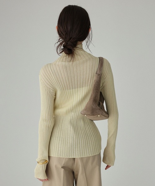 BABYLONE（バビロン）の「2wayシアーリブニット（ニット/セーター・レディース・ホワイト/ネイビー/イエロー・フリー）」の12枚目の写真
