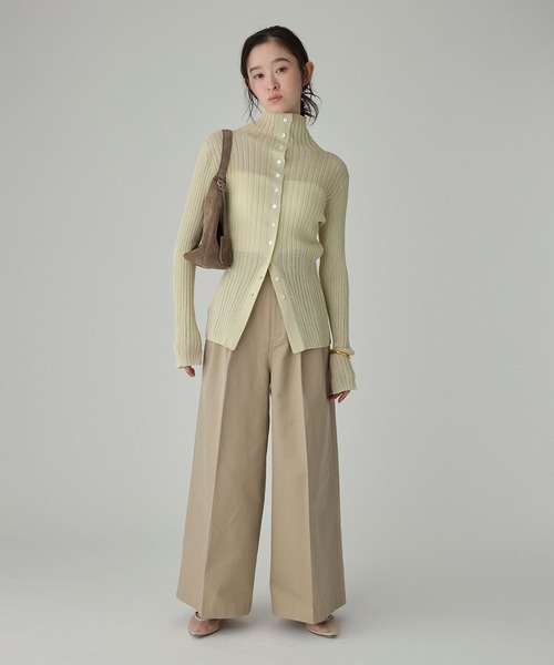 BABYLONE（バビロン）の「2wayシアーリブニット（ニット/セーター・レディース・ホワイト/ネイビー/イエロー・フリー）」の13枚目の写真