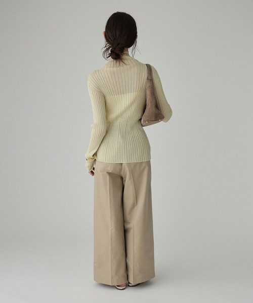 BABYLONE（バビロン）の「2wayシアーリブニット（ニット/セーター・レディース・ホワイト/ネイビー/イエロー・フリー）」の16枚目の写真